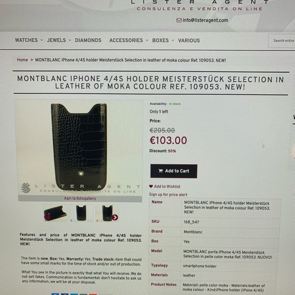 Montblanc iPhone 4/4S hold Meisterstuck Selection Leather NEW with original Box - Picture 11 of 11